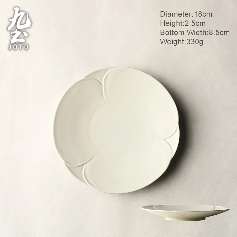 JOTO Plain Lace Styling Vintage Matte Ceramic Dish Set