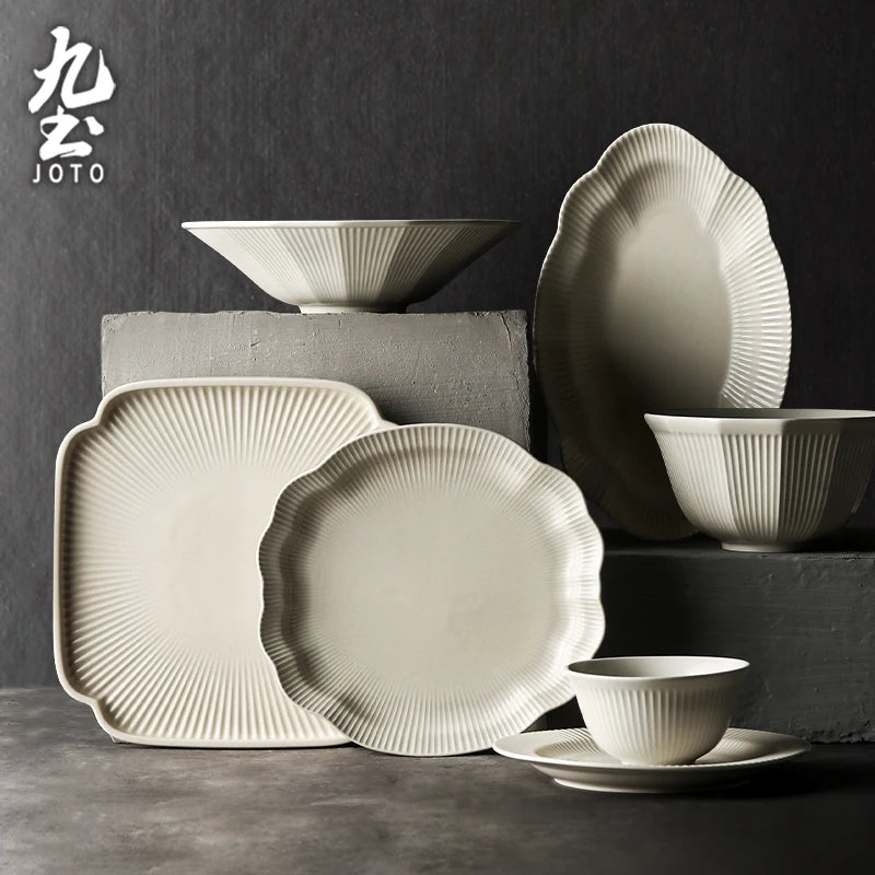 JOTO Fired at high temperature Handmade Ceramic Dinnerware Sets