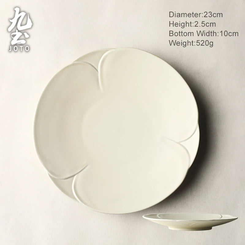 JOTO Plain Lace Styling Vintage Matte Ceramic Dish Set