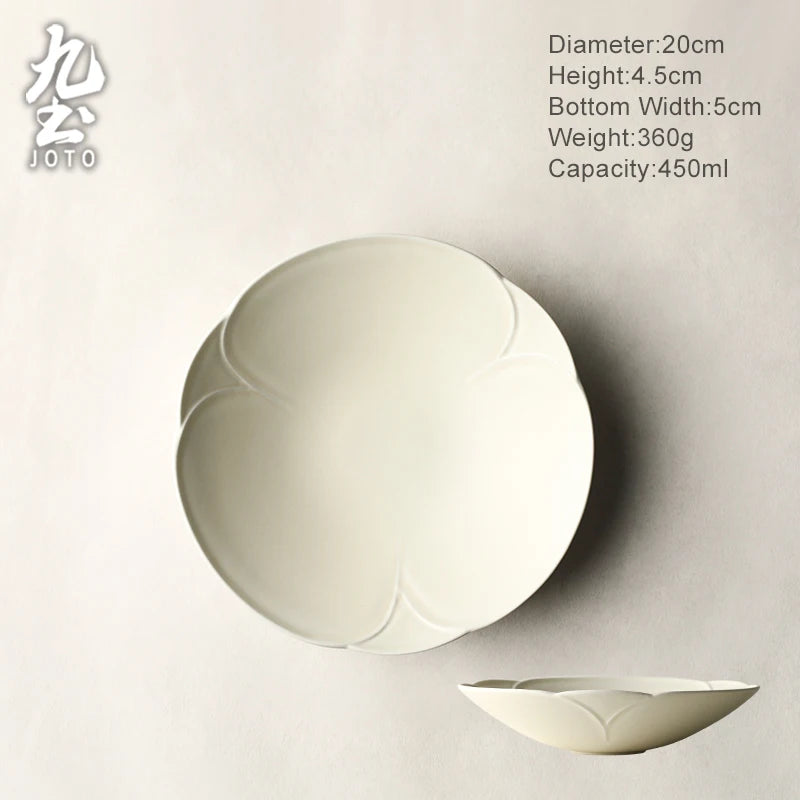 JOTO Plain Lace Styling Vintage Matte Ceramic Dish Set