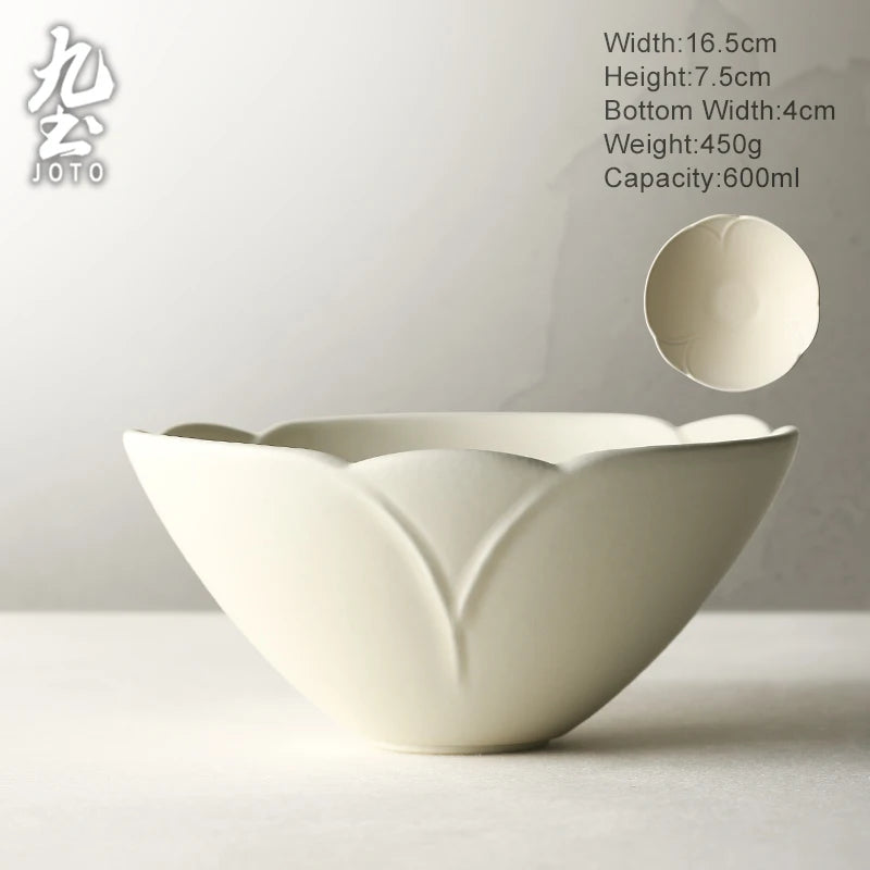 JOTO Plain Lace Styling Vintage Matte Ceramic Dish Set