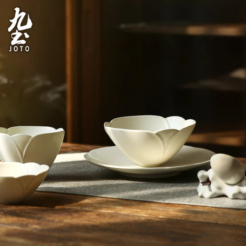 JOTO Plain Lace Styling Vintage Matte Ceramic Dish Set