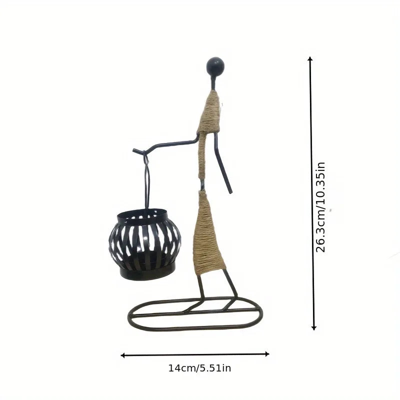 Nordic Metal Candlestick Abstract