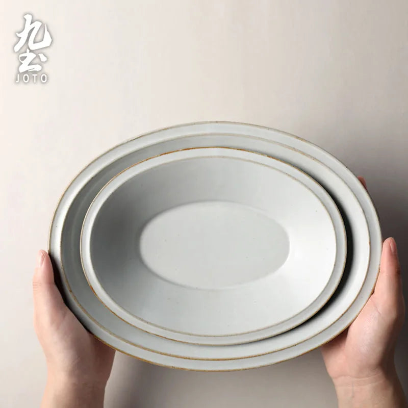 JOTO Japanese Handmade Ceramic Round Dessert Plate