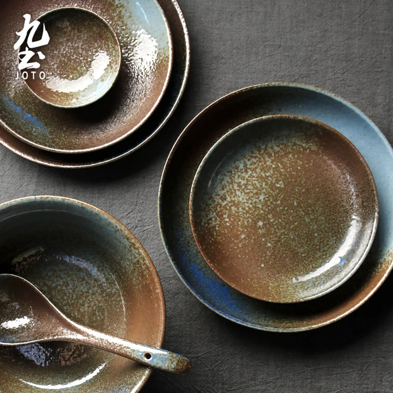 JOTO Craftsmanship Handmade Rough Ceramic Tableware Set
