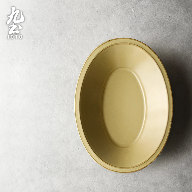 JOTO Japanese Handmade Ceramic Round Dessert Plate