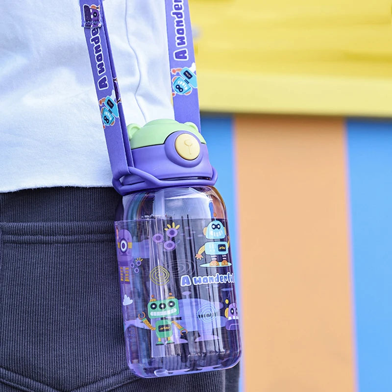 Kids Water Bottle with Straw and Handle