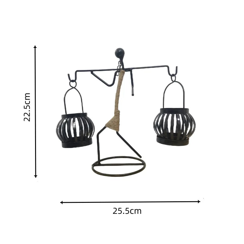 Nordic Metal Candlestick Abstract