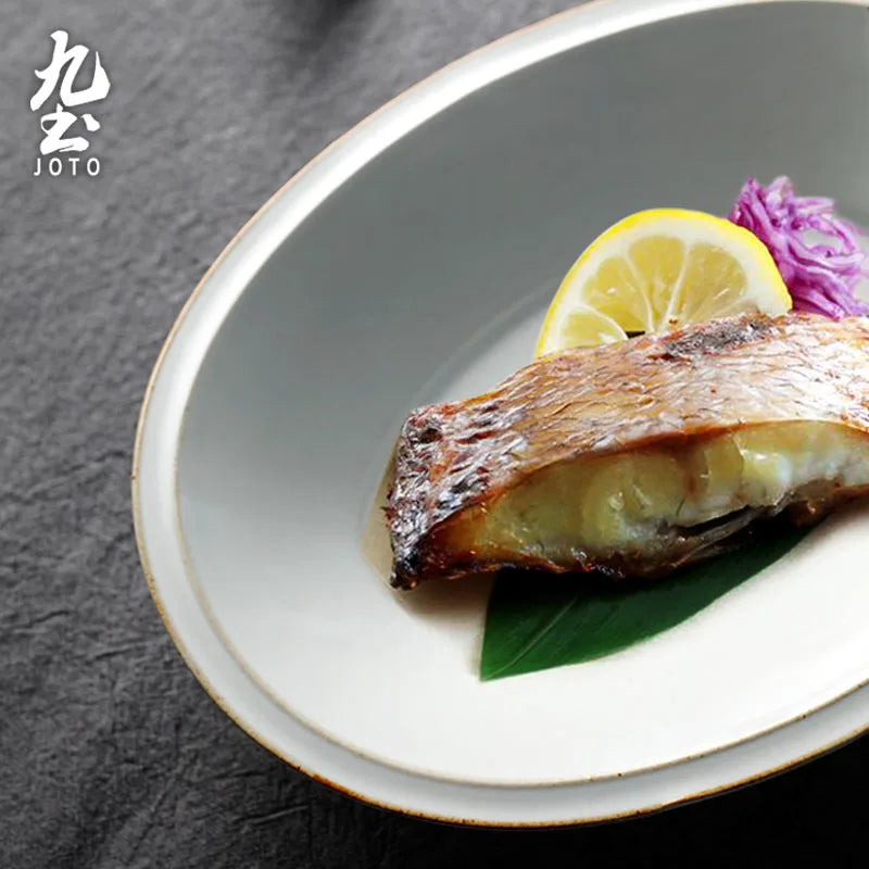 JOTO Japanese Handmade Ceramic Round Dessert Plate