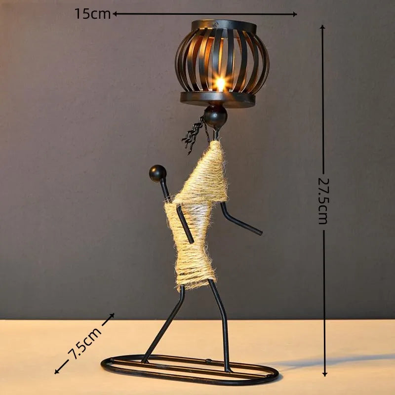 Nordic Metal Candlestick Abstract