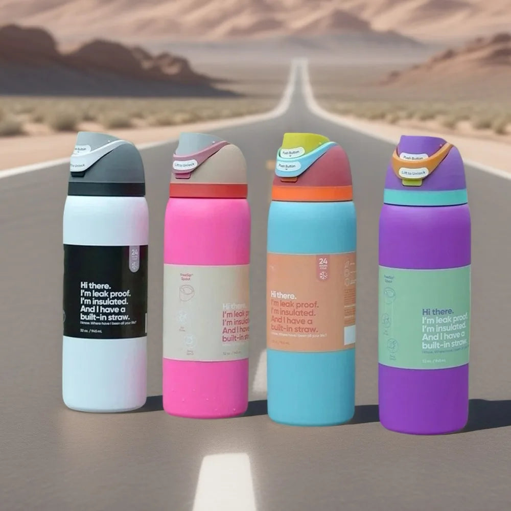 Insulated Water Bottle with Straw