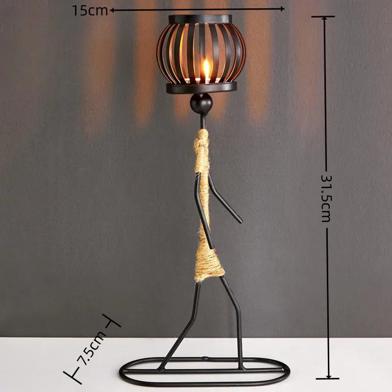 Nordic Metal Candlestick Abstract