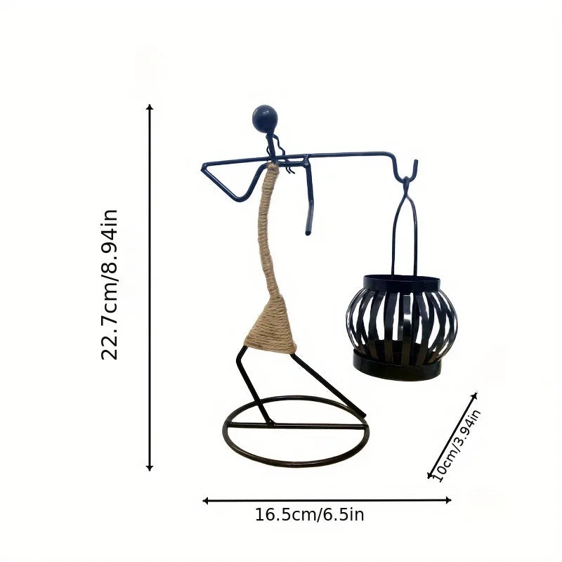 Nordic Metal Candlestick Abstract