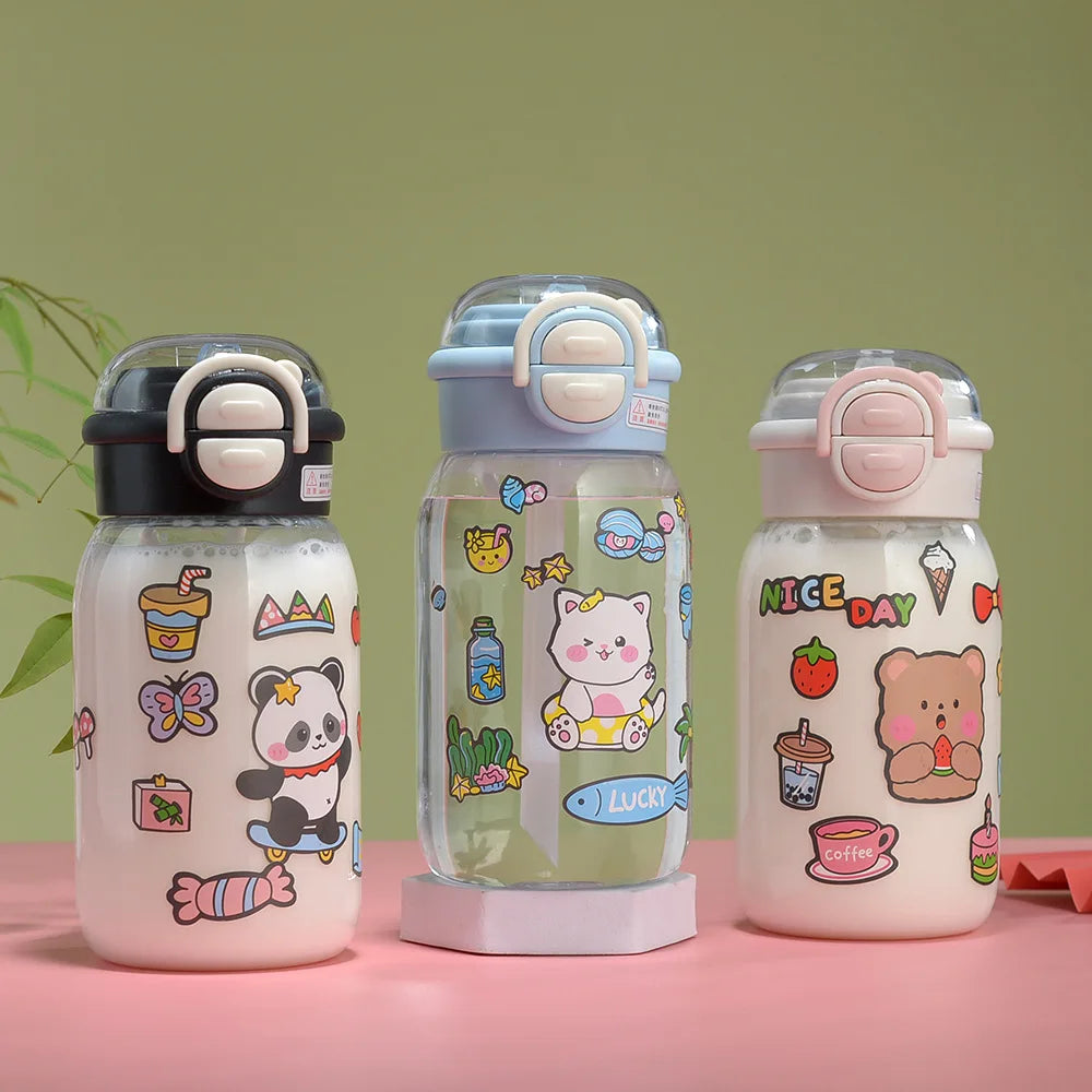 Cute Water Bottle with Straw