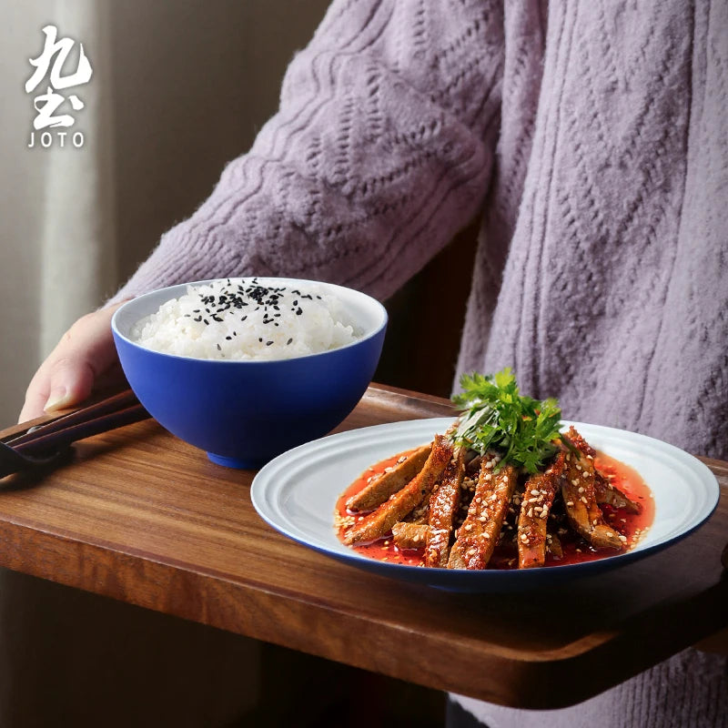 JOTO Handmade Ceramic Klein Blue Dinnerware