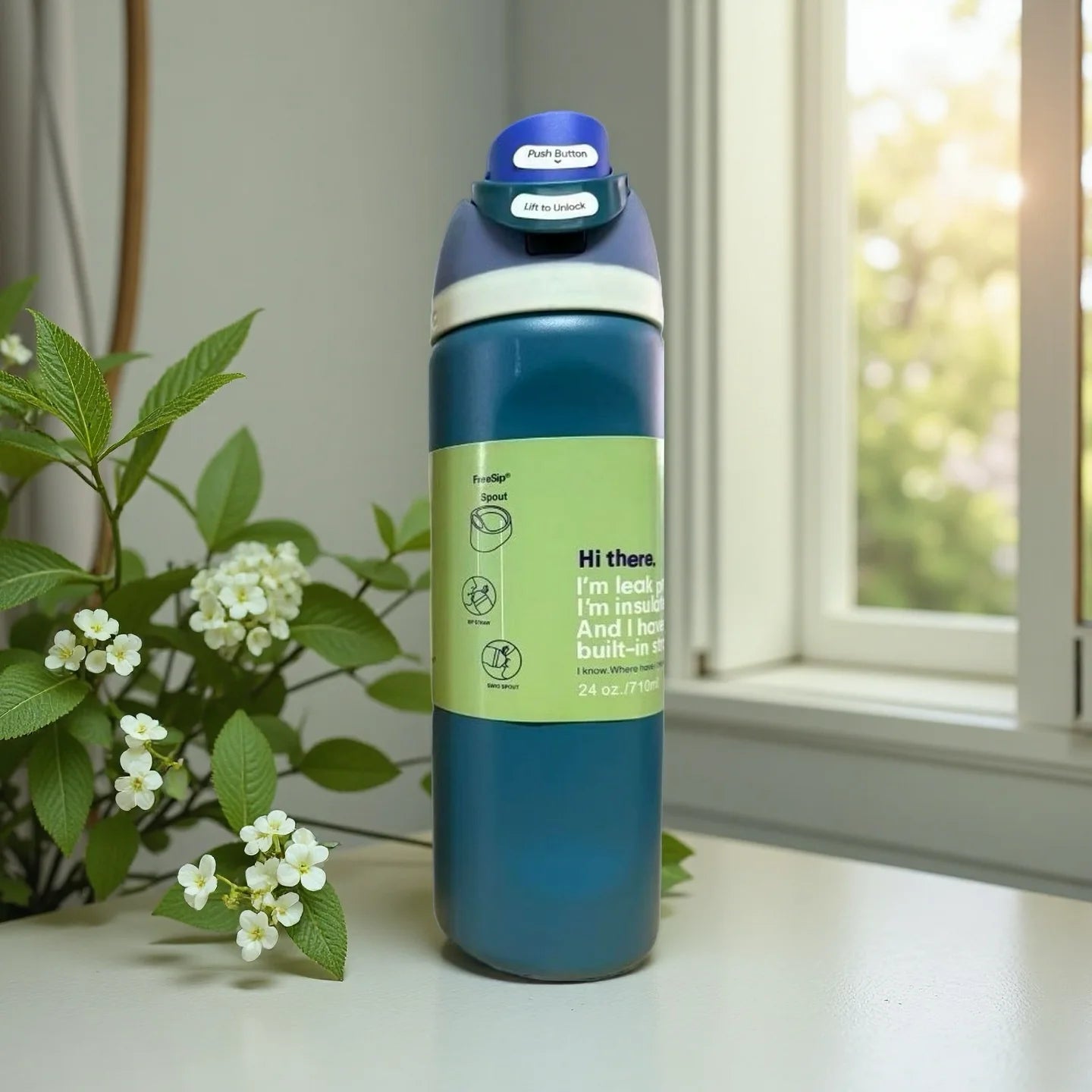 Insulated Water Bottle with Straw
