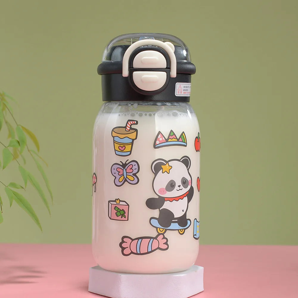 Cute Water Bottle with Straw