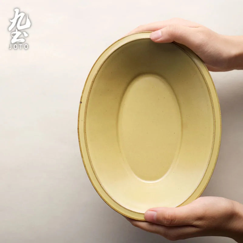 JOTO Japanese Handmade Ceramic Round Dessert Plate