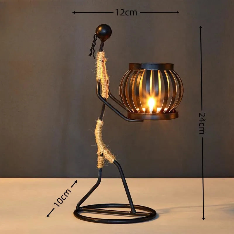 Nordic Metal Candlestick Abstract
