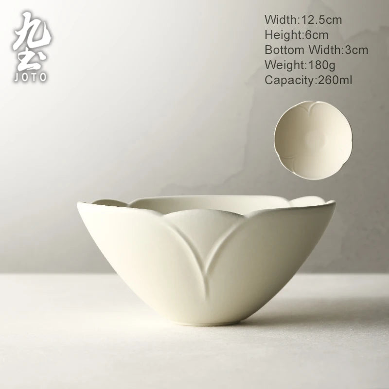JOTO Plain Lace Styling Vintage Matte Ceramic Dish Set