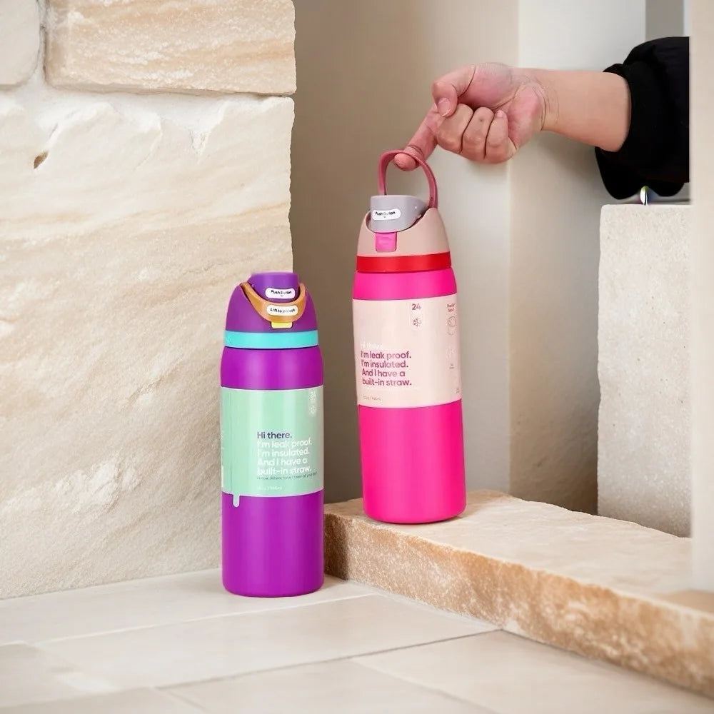 Insulated Water Bottle with Straw