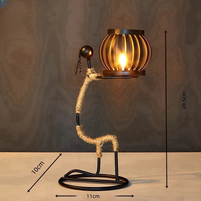Nordic Metal Candlestick Abstract