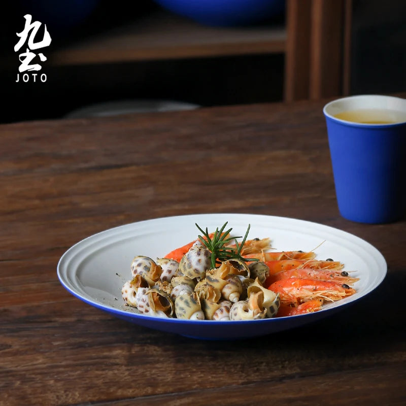 JOTO Handmade Ceramic Klein Blue Dinnerware