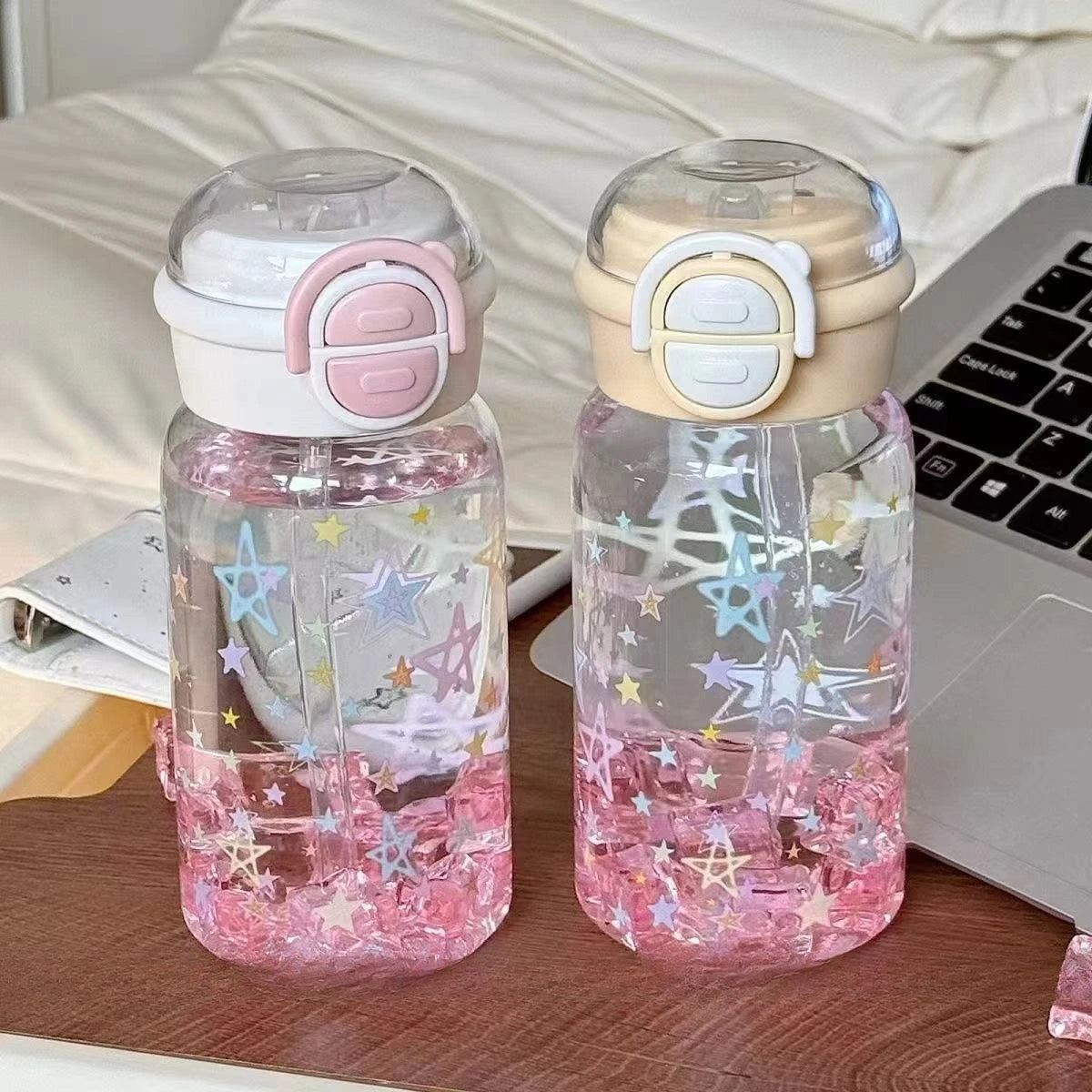 Cute Water Bottle with Straw