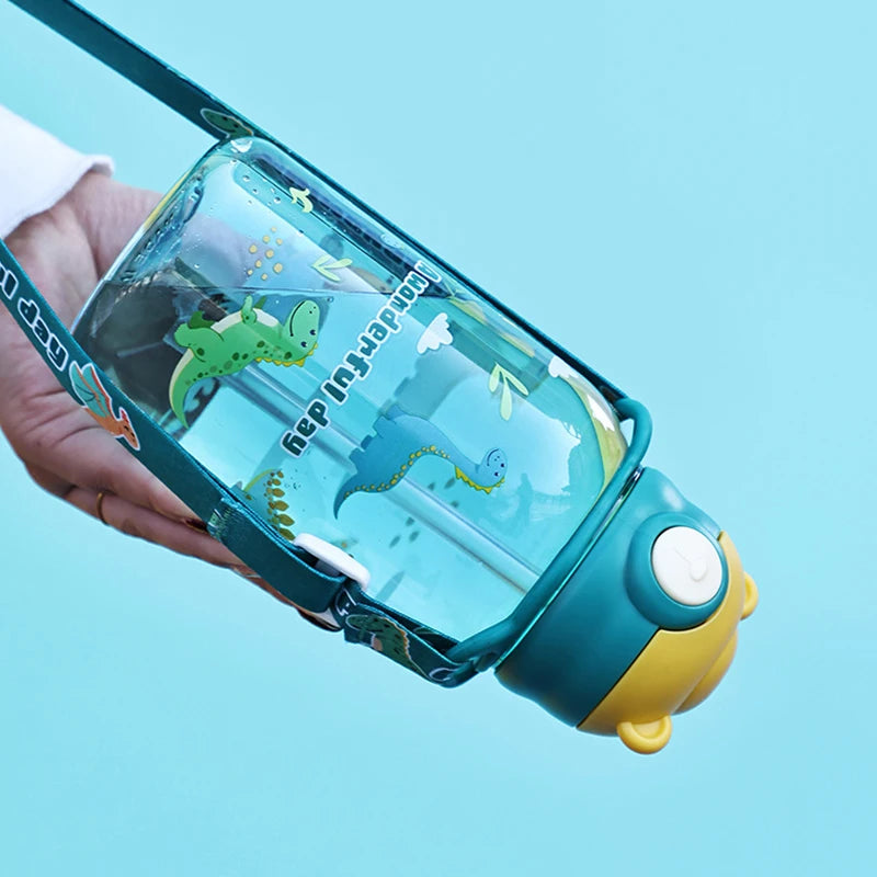 Kids Water Bottle with Straw and Handle