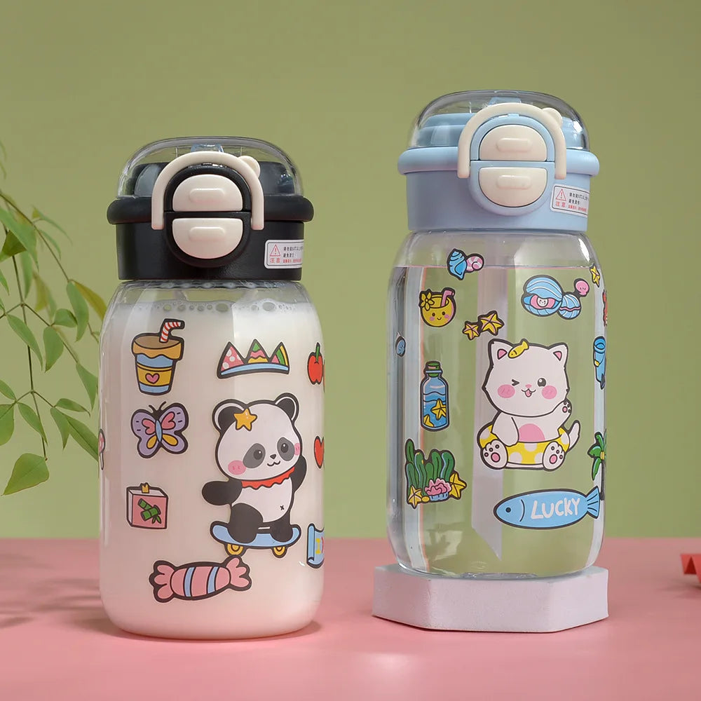 Cute Water Bottle with Straw