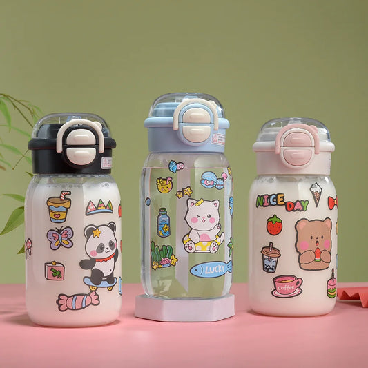 Cute Water Bottle with Straw