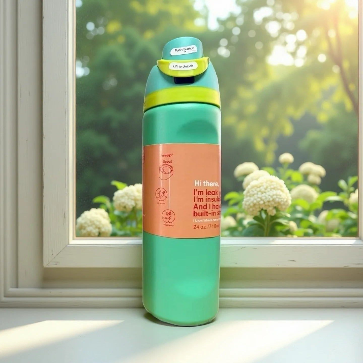 Insulated Water Bottle with Straw