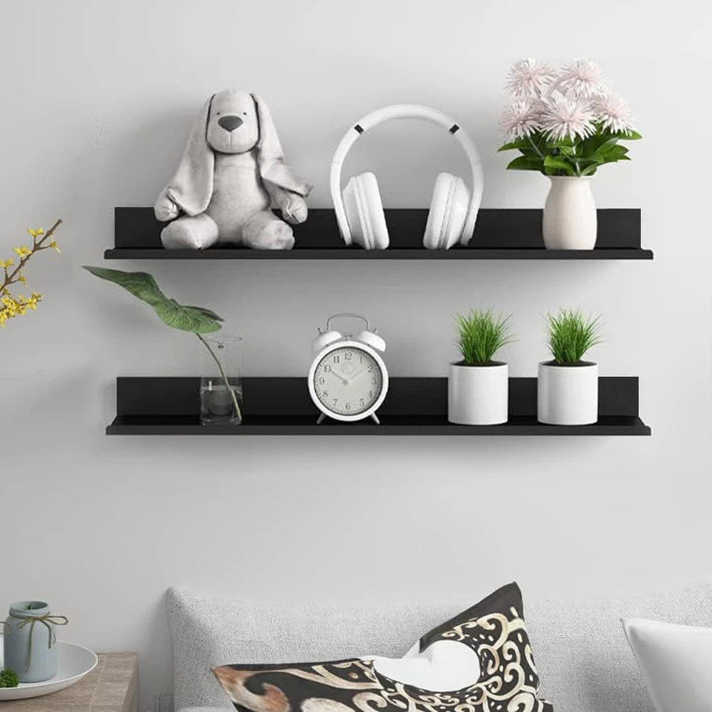 Living Room Floating Shelves No Drilling