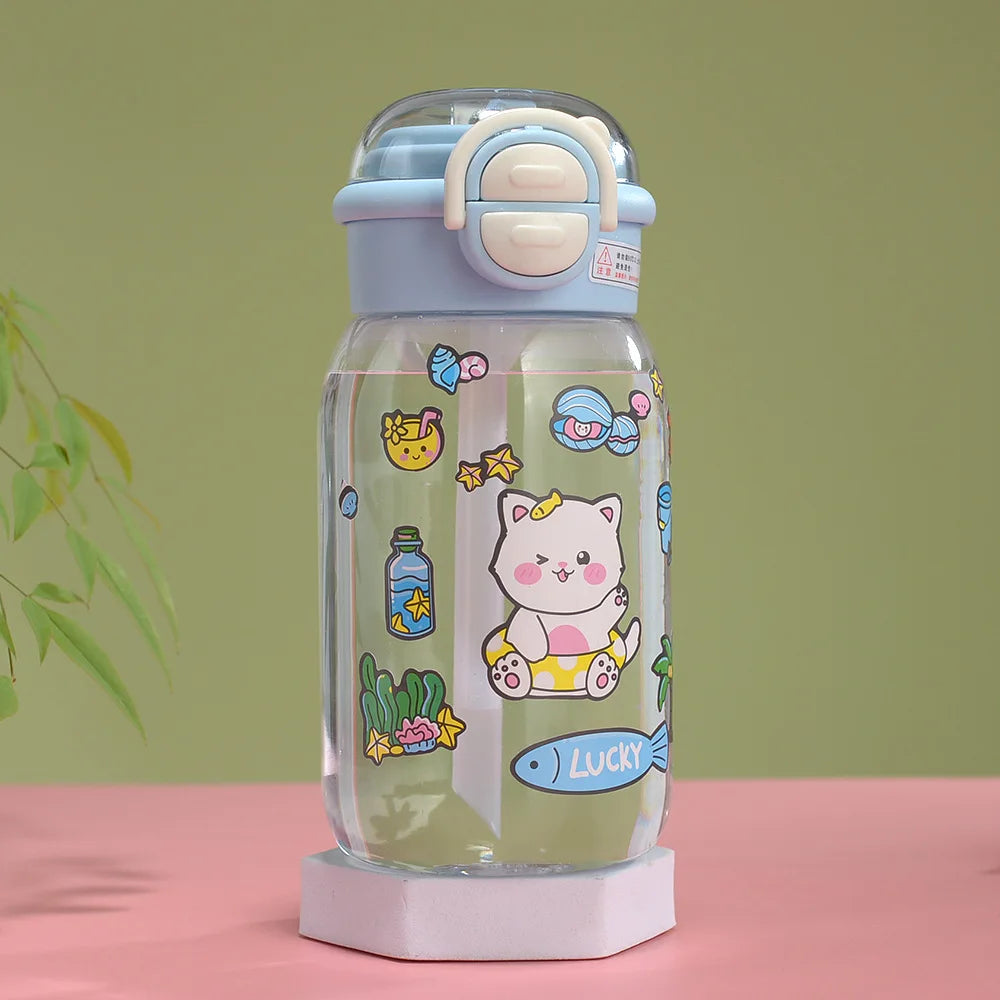 Cute Water Bottle with Straw