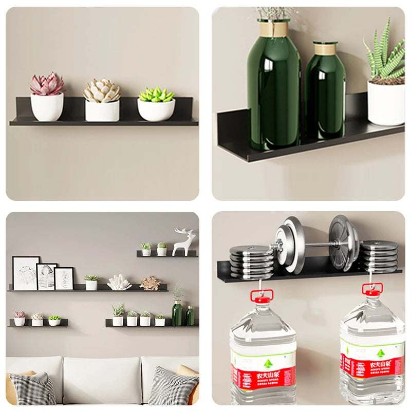Living Room Floating Shelves No Drilling