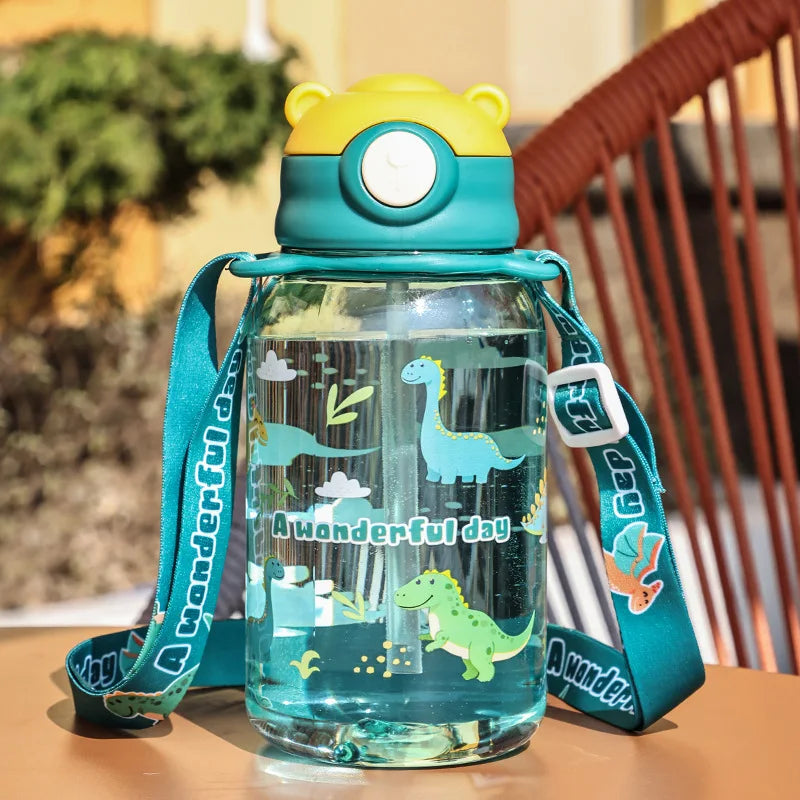 Kids Water Bottle with Straw and Handle