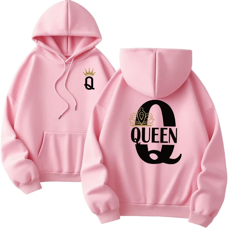 King and Queen Printing Hoodies